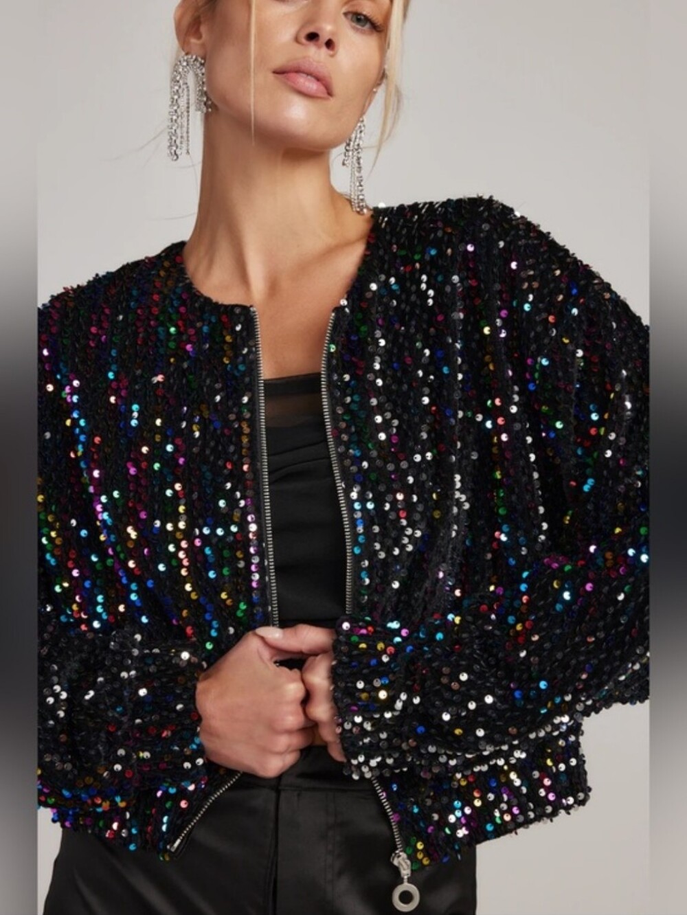 12th Ozzy Multi Sequin Zip Up Jacket- S